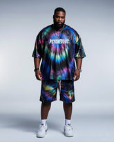 Big Boy Street Fashion Black Gradient Print Short Sleeve T-Shirt Shorts Suit